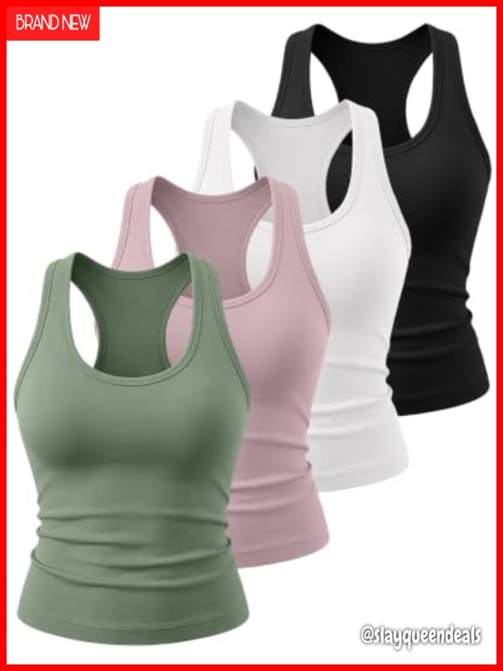 Racerback Workout Tank Top Fitted Sleeveless Athletic Gym Yoga Layering Top